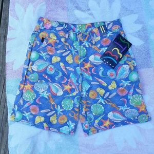 Deadstock vintage denim shorts ocean print shorts